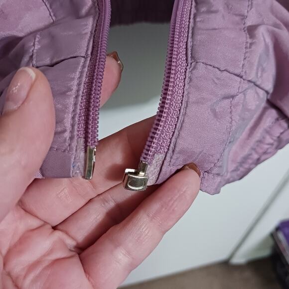 Vintage windbreaker mauve floral 2X Golden Girls grandmacore **No zipper pull** - Picture 10 of 11